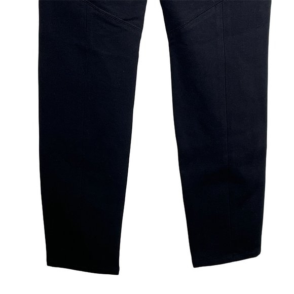 Paige Womens Pants Size Large Solid Black Leather Front Ponte Knit Leggings - Picture 7 of 8